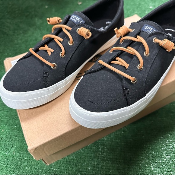 NWT Sperry Women's Size 11 Black Pier Wave Canvas Sneaker - Picture 2 of 7